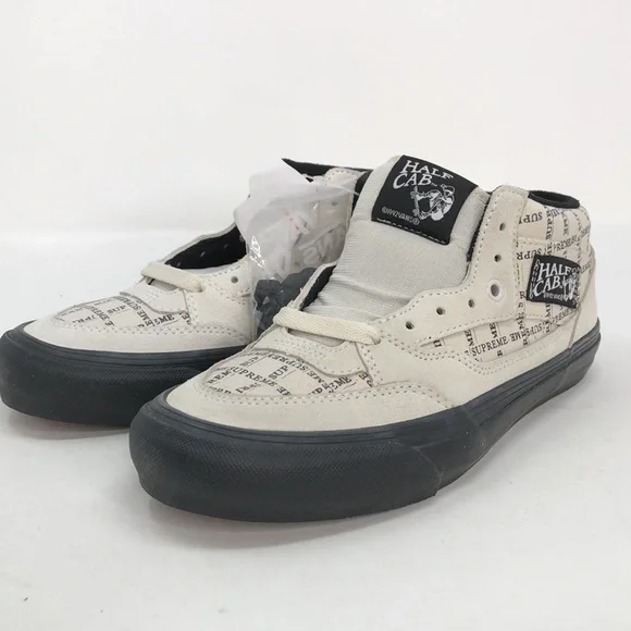 Vans x Supreme Half Cab Pro ‘92 Men’s Off White Black Skateboard Shoes - Size 8 - Picture 8 of 16